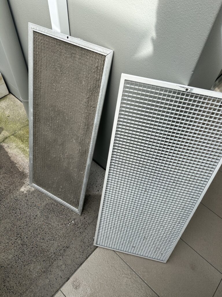 Before ducted air conditioner service and clean in Merewether NSW